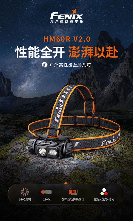 Fenix菲尼克斯HM60R V2.0长续航户外头灯超亮强光钓鱼探洞搜救 商品图8