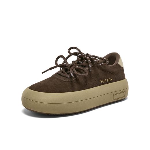 【云粉节】  BF楼百思图2026春季新款真皮松糕厚底板鞋女运动休闲鞋D3797AM6吊牌价759.现价469 商品图0