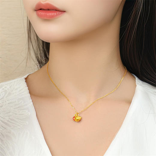 【新人专享698元】福牌吊坠 黄金足金小红福牌挂坠DIY百搭祝福金提溜MEMORA诗普琳HP917201（线上专供） 商品图7