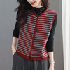 雀说条纹针织马甲外套短款洋气马夹外搭显瘦时髦毛衣开衫背心AL526 商品缩略图3