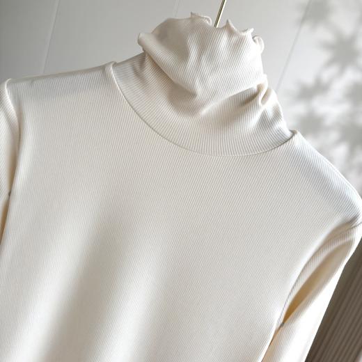 「自」全新升级【铂金会员183/天猫239/差价56】(55511)洛诗琳桑蚕丝保暖薄绒打底衫2025秋冬堆堆领修身百搭上衣女 商品图2