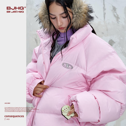 BJHG不计后果美式羽绒服男款冬季2025新款宽松潮牌立领羽绒外套女 商品图1