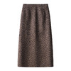 丁摩 灰色豹纹毛呢半身裙秋冬款女新款气质直筒包臀裙开叉半裙5ZF-59921 商品缩略图1