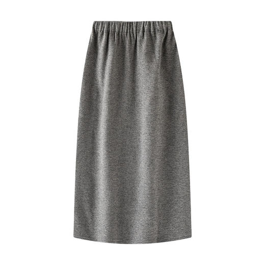 百媚生 羊毛针织半身裙秋冬肌理感高腰显瘦松紧腰休闲直筒裙WS-25602 商品图1