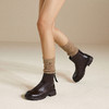 千百度粗跟厚底切尔西靴女手抓皮美拉德真皮短靴子A25550936 商品缩略图2