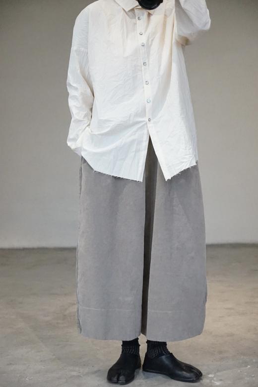 ALBUM DI FAMIGLIA 米白棉质皱褶长袖衬衫(SHORT COLLAR SHIRT LWR) 商品图2