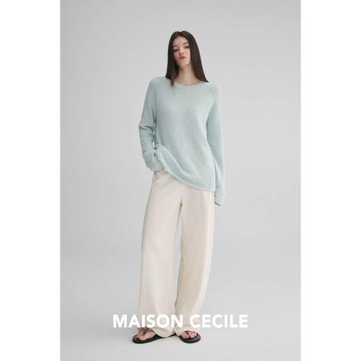 MAISON CECILE 两色|松弛感点点肌理亲肤棉质一字领针织毛衣 商品图3