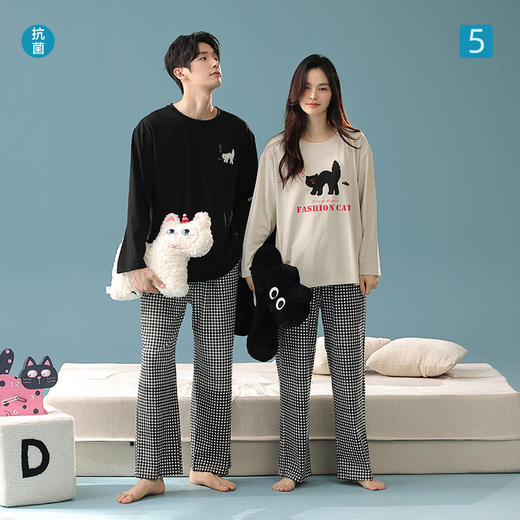 【拍2套减25元】【7A抗菌新疆棉】大牌专柜品质秋冬季纯棉情侣睡衣简约家居服套装 商品图13