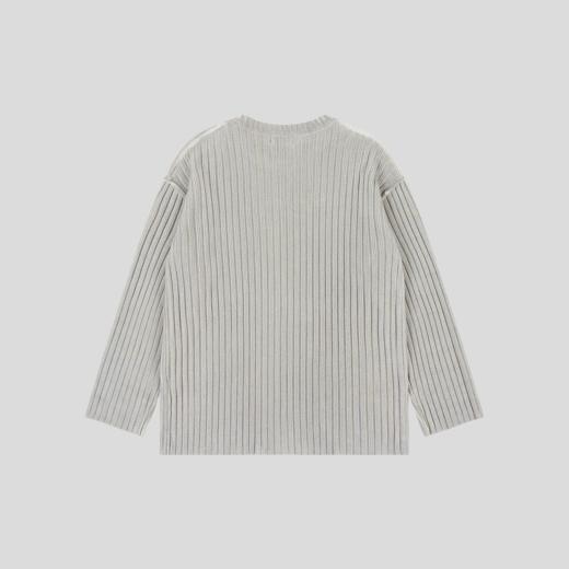 GOODBAI 916 logo白鸽印花做旧渐变圆领套头oversize长袖针织衫 商品图2