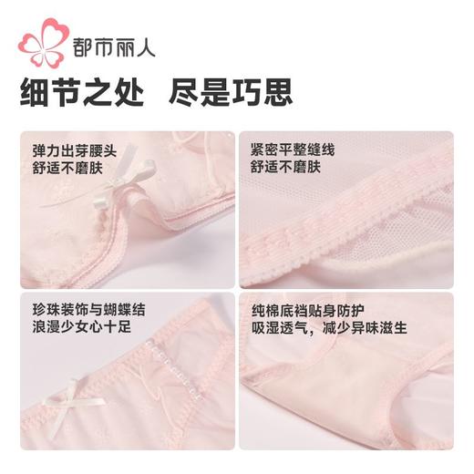 都市丽人内裤女士内裤提花网布内裤女士三角内裤女内裤LKH3M5 商品图6