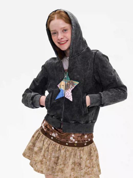 local tag/It25ssk01/水洗做旧小狗卫衣 商品图3