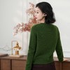 西子/【只此松绿】100羊毛精致百搭刺绣绿色针织衫/MSTJ361 商品缩略图2
