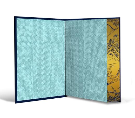 【限量真皮定制】亚东版《三国演义》小牛皮装帧竹节装 【内文脱酸纸】【蓝色套装】【三面书口鎏金+丝印图案】 商品图7