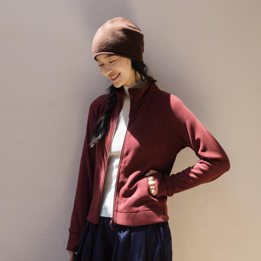 绽放女装686朵/绒感修身显瘦双开拉链半高领开襟短外套女秋冬新款 商品图0