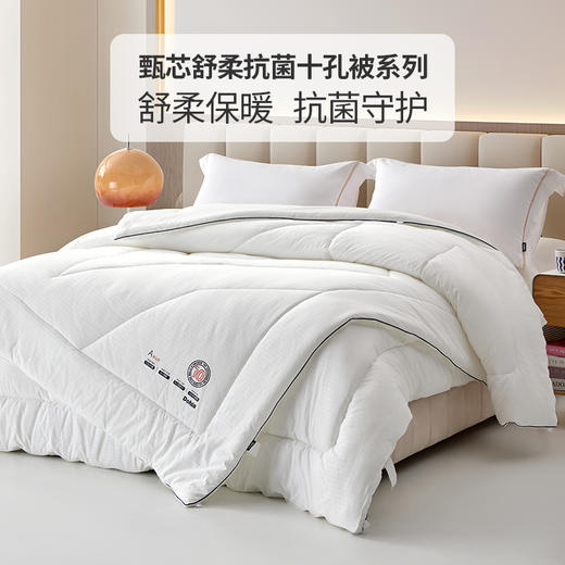 多喜爱 甄芯舒柔抗菌十孔春秋被/冬被/（拉链款）子母被系列hl【十孔纤维】【抗菌纤维】【提花磨绒】【织带工艺】蓬松温暖 柔软细腻 多款厚度 立高工艺/FX 商品图0