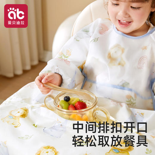 宝宝吃饭一体式餐椅罩衣围兜儿童围裙婴儿辅食饭兜防水防脏专用 商品图2