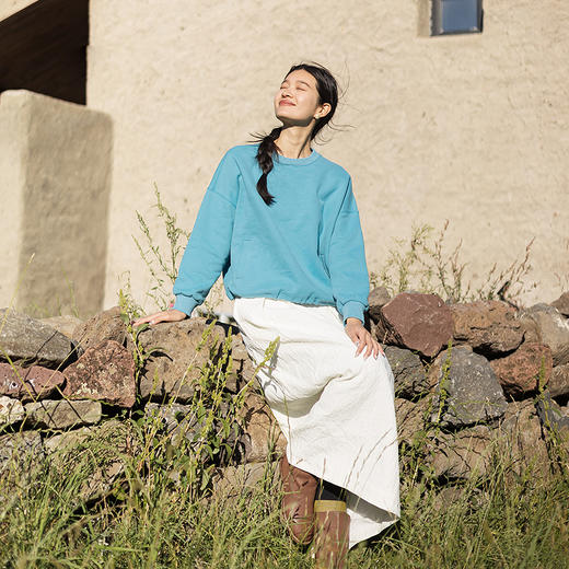 绽放637朵/棉立体浮雕起泡提花半松紧腰茧型文艺半身裙女半身长裙 商品图2