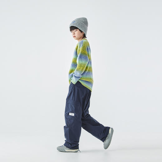预售12.19发 蓝汽水2025年冬季新款亲子中大童绒里机能裤两侧大口袋束脚工装裤 商品图4