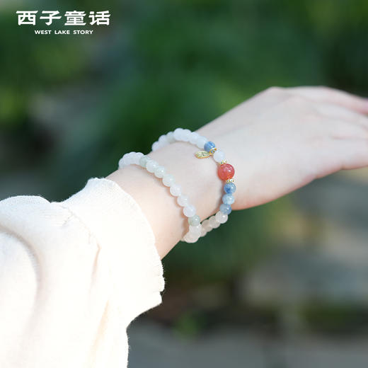 【预售3-5天】【灵隐景区直发】天山翠多宝双圈手串蓝晶石非洲南红镀金招米祈福好运女士手链 商品图3