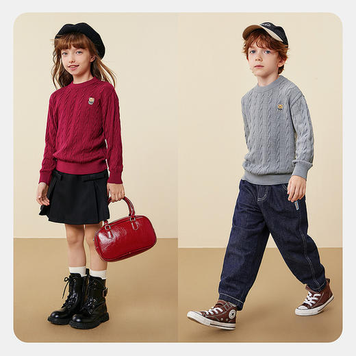 【泰迪熊联名】迷你巴拉男女童羊毛衫2025冬新品儿童亲肤毛衣 商品图2