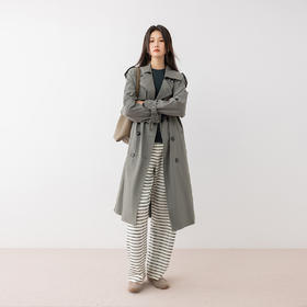 COCO ZONE 高级感气质翻领双排扣风衣外套CC1C1786