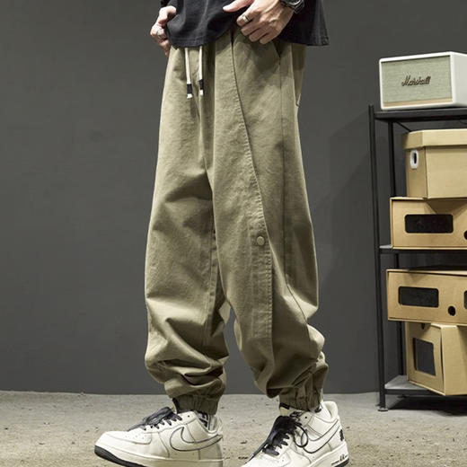 裁缝学苑MQ69美式复古伞兵裤纸样束脚裤排扣款工装裤子样板图纸 商品图3