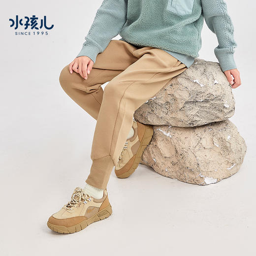 水孩儿童装2023秋季新款男童裤子弹力针织休闲舒适运动裤女童长裤 商品图1