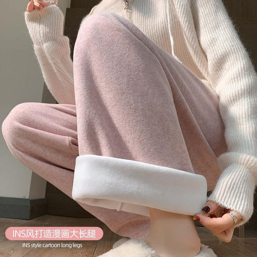 梨形报恩神裤 材质好好穿【正品DaNiu·秋冬垂感毛巾裤】休闲裤里的扛把子遮胯显瘦显高 360度无死角的好版型毛巾羊绒阔腿裤女冬季新款高腰显瘦裤子高级感加绒加厚糯米休闲裤 商品图3