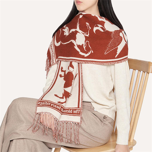 大英博物馆 新年系列 飞马提花 羊毛围巾礼盒 商品图3