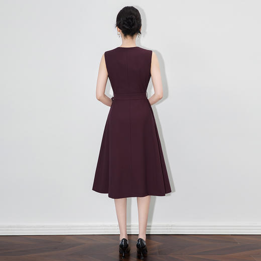 「高货wl」全新升级【铂金会员395/天猫529/差价134】(00226)洛诗琳轻奢通勤无袖背心连衣裙2025秋季收腰显瘦优雅A字裙 商品图2