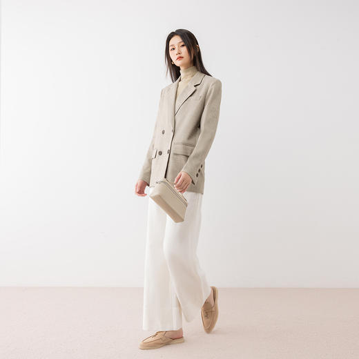 COCO ZONE经典翻驳领时尚西装不对称口袋设计外套24C10228 商品图0