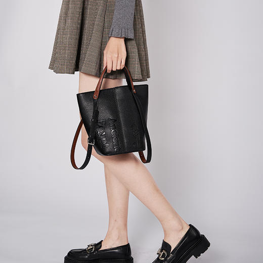 大英博物馆 盖亚·安德森猫系列 手提水桶包多用单肩包 黑色 商品图2