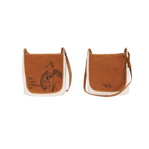 大英博物馆 盖亚·安德森猫系列 拼接桶包斜挎包-暖棕色 商品图4