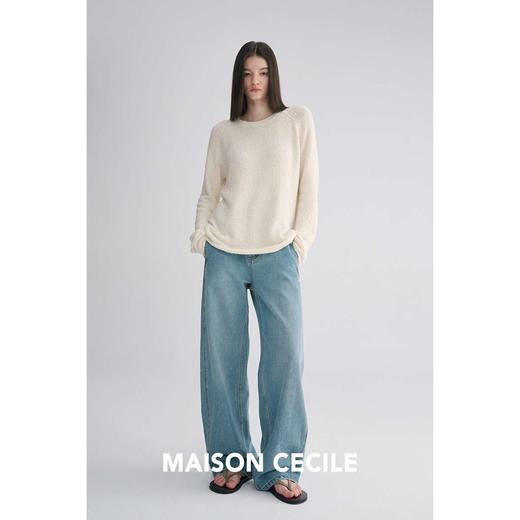 MAISON CECILE 两色|松弛感点点肌理亲肤棉质一字领针织毛衣 商品图2