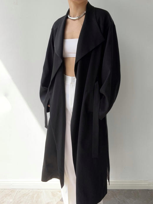 THEHOYAN｜TH2507 NILI黑色风衣 商品图0