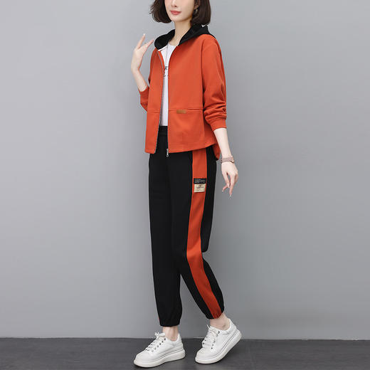 百媚生 棉质连帽开衫休闲运动套装女士卫衣卫裤两件套BKYLDS2306 商品图1