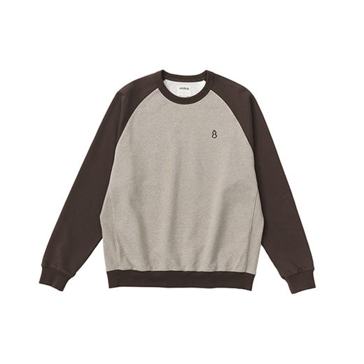 吃茶去chichaqu25经典插肩拼色全棉圆领卫衣宽松休闲运动街头百搭 商品图4