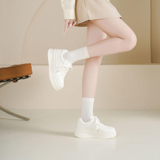 Westory2025年秋季超轻厚底简约小白鞋休闲运动鞋S25CM76821 商品图4