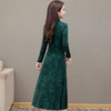 QYMLRX-1315C521-Y中老年妈妈印花大码连衣裙女新款2025年秋季气质修身改良旗袍裙子 商品缩略图2