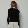 羚荌渼U领气质显瘦抽条加厚黑色羊绒衫女 商品缩略图2