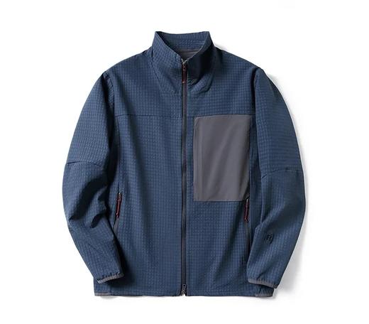 8塔风 立体方格绒 防风防水 轻盈透气！男女情侣款 立领软壳外套 撞色口袋户外休闲夹克！ 商品图2