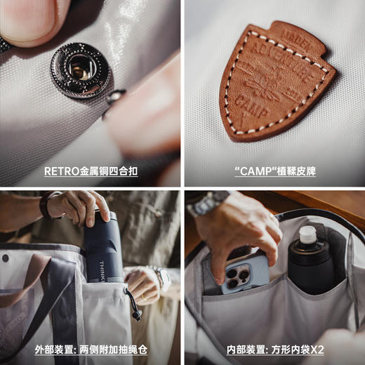 马登工装美式单肩包防水白色托特包大容量电脑包通勤百搭手提包男 商品图3