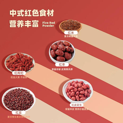 【古方五红粉】昔日印象五红粉红枣红豆枸杞五红汤免煮即食早晚代餐 商品图3
