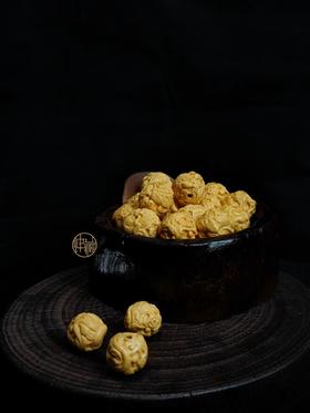 老白骨蜡雕刻龙珠 素珠单颗