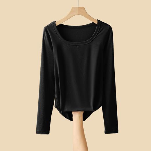百媚生 莫代尔方领打底衫女内搭外穿修身上衣T3307 商品图4