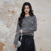 奢姿大码女装2025秋季时尚流苏挂饰针织衫胖妹妹气质简约圆领上衣9853653689 商品缩略图1