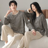 雀说 纯棉睡衣情侣春秋季条纹爽棉高级感家居服套装 商品缩略图1