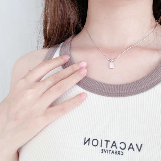 纯银系列S925项链简约小方糖-1件 纪念日百货门店同款163494527 商品图2