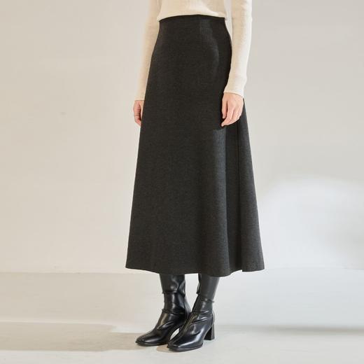 「高货sh」全新升级【铂金会员174/天猫229/差价55】(53846)洛诗琳赫本风针织羊毛半身裙2025秋冬百搭通勤高腰A字伞裙 商品图2