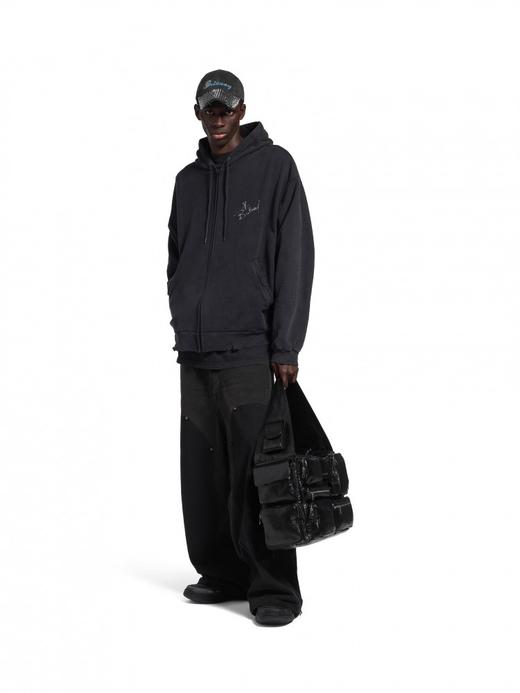 廓型连帽夹克，进口奥地利水钻。背后大印花宽松全棉外套C092988 商品图6